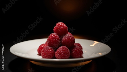 Luxurious Dusty Raspberries on Black Velvet