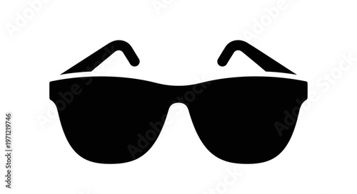 Silhouette illustration of sunglasses, a representation of eyewear, a monochrome graphic
