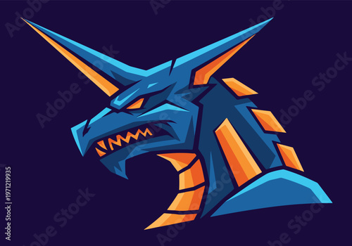 Blue dragon head mascot esport team logo: Gaming logo - Gaming Mascot - esport mascot vector illustration  Logo, Mascot, E-Sport, vector mascot - Mascot Logo