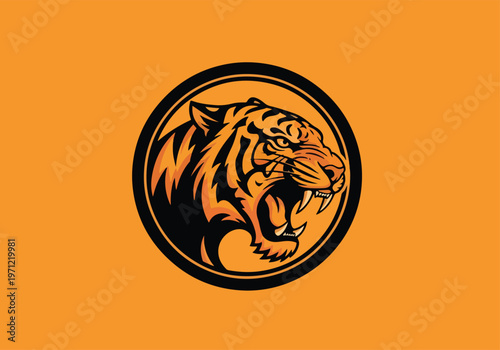 Tiger face inside circle gaming icon logo: Gaming logo - Gaming Mascot - esport mascot vector illustration  Logo, Mascot, E-Sport, vector mascot - Mascot Logo
