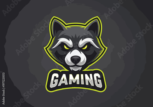 Aggressive raccoon gamer mascot logo design: Gaming logo - Gaming Mascot - esport mascot vector illustration  Logo, Mascot, E-Sport, vector mascot - Mascot Logo