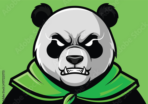 Angry panda gamer mascot with green cape: Gaming logo - Gaming Mascot - esport mascot vector illustration  Logo, Mascot, E-Sport, vector mascot - Mascot Logo