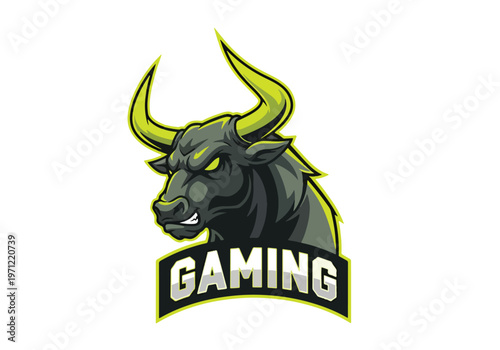 Aggressive bull gamer mascot logo design: Gaming logo - Gaming Mascot - esport mascot vector illustration  Logo, Mascot, E-Sport, vector mascot - Mascot Logo