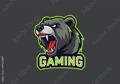 Grizzly bear head gaming mascot logo: Gaming logo - Gaming Mascot - esport mascot vector illustration  Logo, Mascot, E-Sport, vector mascot - Mascot Logo