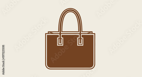 A sophisticated illustration of a modern tote bag design on a neutral colored background