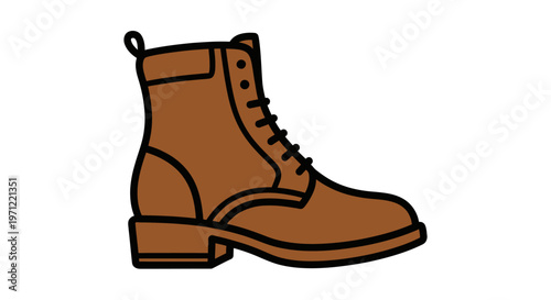 Illustration of a brown work boot against a clean white background suitable for design