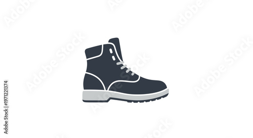 Illustration of a rugged blue boot isolated on white, perfect for various design uses