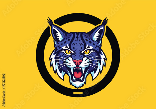 Blue lynx cat head mascot logo design: Gaming logo - Gaming Mascot - esport mascot vector illustration  Logo, Mascot, E-Sport, vector mascot - Mascot Logo