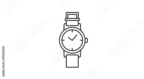 Minimalist wristwatch illustration featuring clean lines and a simple monochrome design