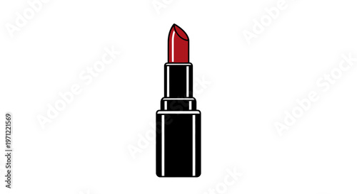 Minimalistic illustration of a lipstick, suitable for cosmetic branding and design