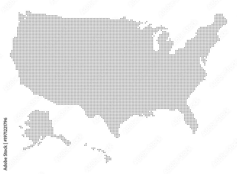Obraz premium Worldwide map with dots in flat style. Dotted world map vector illustration on isolated background. Continent cartography sign business concept.