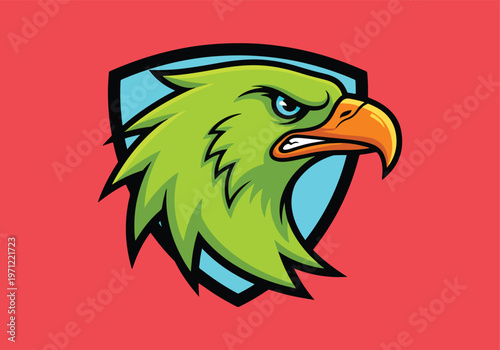 Green eagle head shield gaming mascot: Gaming logo - Gaming Mascot - esport mascot vector illustration  Logo, Mascot, E-Sport, vector mascot - Mascot Logo