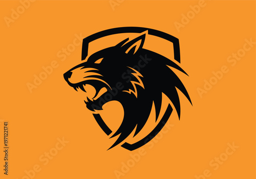 Black wolf head shield gaming mascot: Gaming logo - Gaming Mascot - esport mascot vector illustration  Logo, Mascot, E-Sport, vector mascot - Mascot Logo