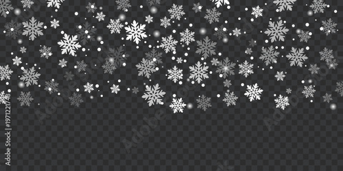 Falling snowflakes icon set collection in flat style. Christmas snowfall vector illustration on isolated background. Snow flake sign business concept.