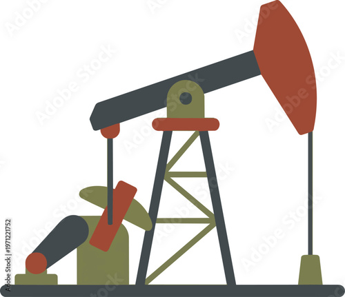Oil Pump Jack Illustration.
