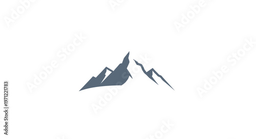 A Minimalist Mountain Range Illustration Design with a Clean and Simple Aesthetic