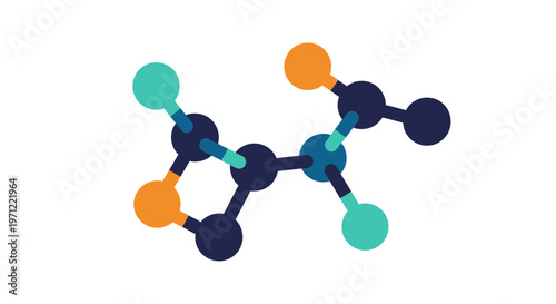 Abstract molecular structure illustration representing scientific chemical compound concept