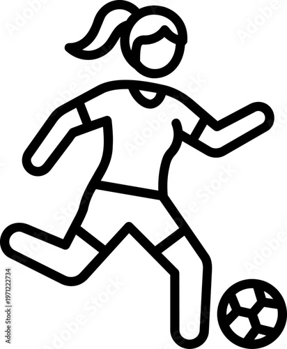 Woman Playing Soccer Ball.