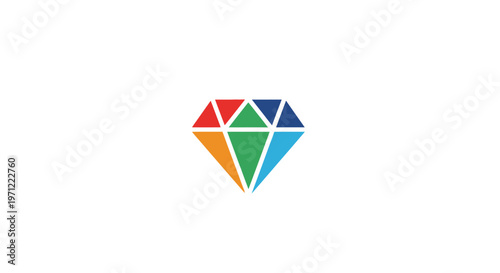 Geometric Diamond Illustration: A Vibrant and Colorful Representation with an Abstract Aesthetic