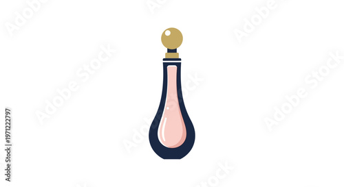 Elegant perfume bottle illustration showcasing fragrance, aroma, and essential oils design concept