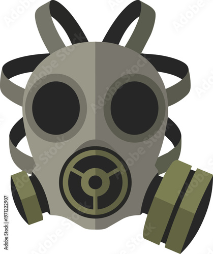 Gray gas mask protection.