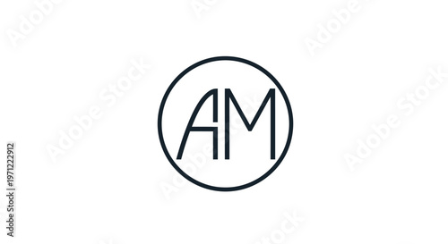 Free Download Minimalist AM Logo Design within a Circle Representing Modern Brand Identity - GFXLoad