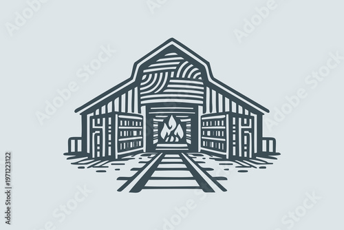Renovated Industrial Barn Station Venue Logo