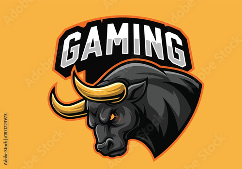 Bull head mascot logo for gaming team: Gaming logo - Gaming Mascot - esport mascot vector illustration  Logo, Mascot, E-Sport, vector mascot - Mascot Logo