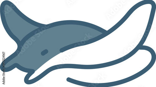 Dolphin Swimming in Ocean Water.