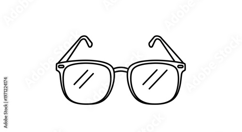 Simple line art illustration of eyeglasses or spectacles for visual clarity and vision