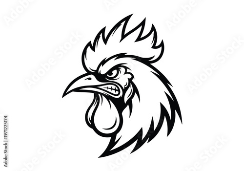 Rooster head vector line art mascot illustration: Gaming logo - Gaming Mascot - esport mascot vector illustration  Logo, Mascot, E-Sport, vector mascot - Mascot Logo