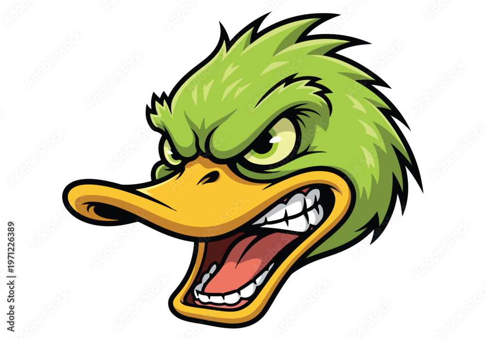 Obraz premium Angry duck face vector graphic: Gaming logo - Gaming Mascot - esport mascot vector illustration Logo, Mascot, E-Sport, vector mascot - Mascot Logo