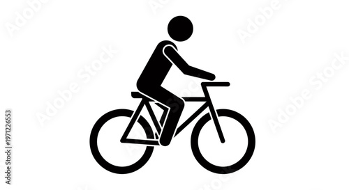 Silhouette of a cyclist riding a bicycle in motion icon representing sport and activity.