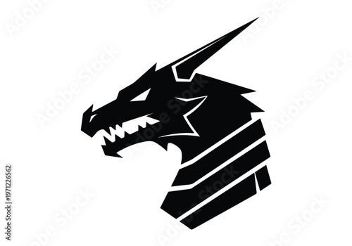 Black dragon head gaming logo vector: Gaming logo - Gaming Mascot - esport mascot vector illustration  Logo, Mascot, E-Sport, vector mascot - Mascot Logo