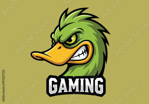 Aggressive green duck gaming mascot: Gaming logo - Gaming Mascot - esport mascot vector illustration  Logo, Mascot, E-Sport, vector mascot - Mascot Logo