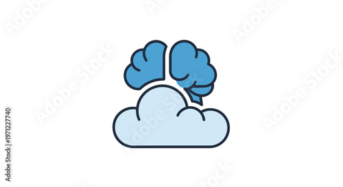 Conceptual illustration depicting cloud computing and the integration of artificial intelligence