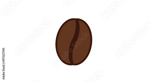 Stylized coffee bean illustration against a white backdrop for various design uses