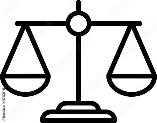 Black line art scale icon.