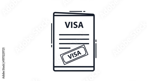 Visa document illustration - a detailed depiction of a visa application form.