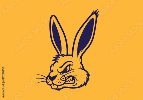 Aggressive rabbit head vector illustration: Gaming logo - Gaming Mascot - esport mascot vector illustration  Logo, Mascot, E-Sport, vector mascot - Mascot Logo