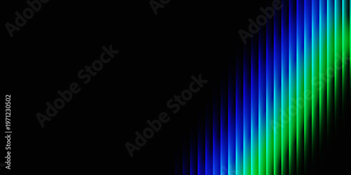 Dynamic abstract background featuring a vibrant gradient of vertical glowing lines transitioning from deep blue to bright green, creating a modern digital art concept.
