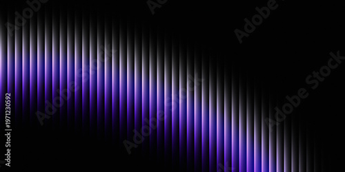 Abstract background with modern vertical glowing lines in vibrant purple hues, gradually fading into darkness, offering a stylish and dynamic visual for digital content and technology.