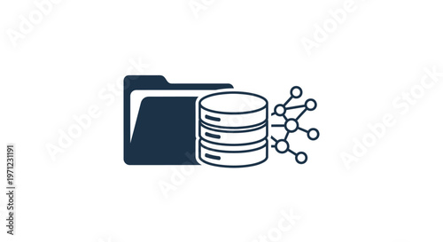 Conceptual illustration of data storage, network connections, and information management