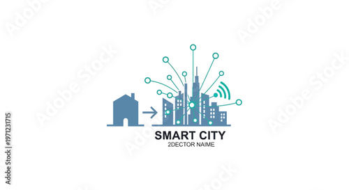 Smart City Conceptual Design Illustrating Technological Integration and Urban Development
