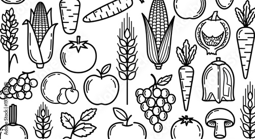 A variety of fresh fruits and vegetables.