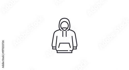 Free Download Minimalist hooded sweatshirt line art icon on white background suitable for different purposes - GFXLoad