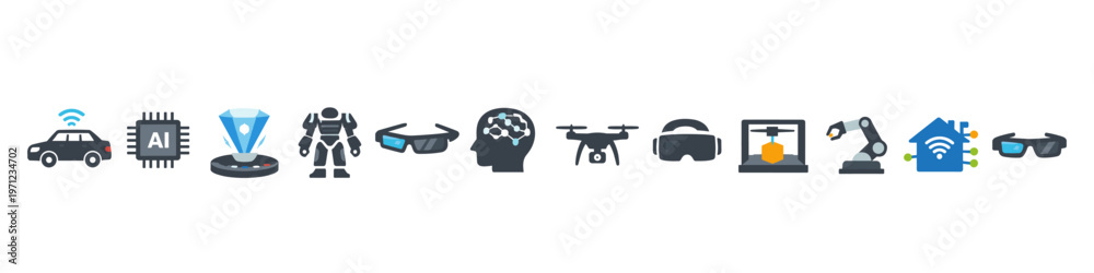 Fototapeta premium Technology Icons Collection