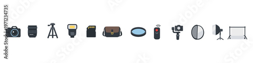 Photography Equipment Icons Collection