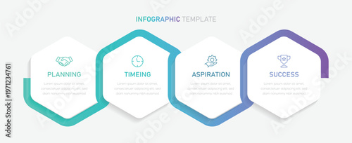 Infographic design template. Business concept with 4 options, parts, steps or processes. Vector illustration.