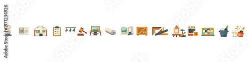 Art Exhibition and Auction Icons